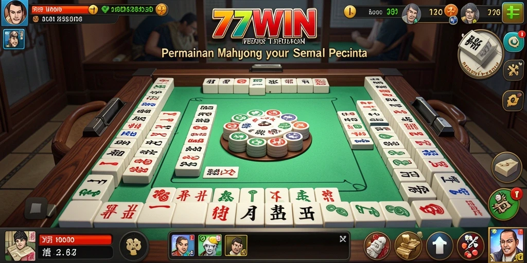Tampilan permainan Mahjong di 77WIN dengan grafis yang menarik.