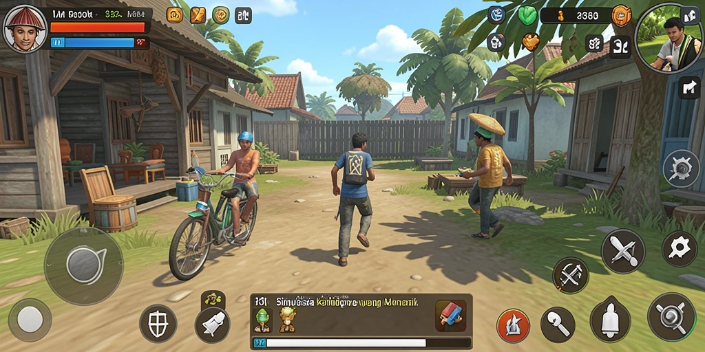 Tangkapan layar gameplay dari 8364 yang menunjukkan kehidupan virtual.