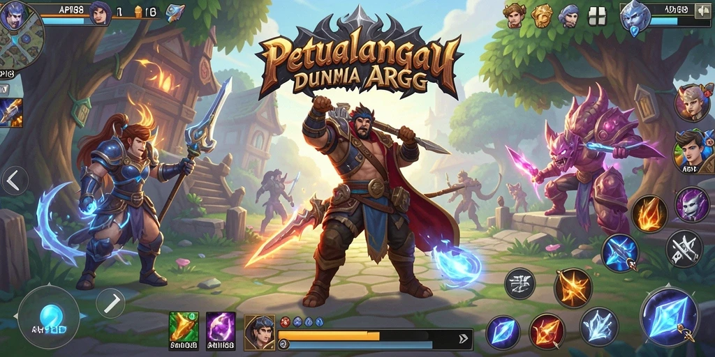 Tampilan gameplay ARPG yang mendebarkan dengan berbagai karakter dan monster.