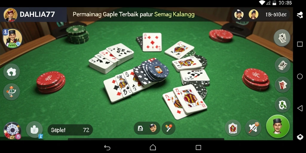 Tampilan gameplay seru di DAHLIA77 yang menampilkan permainan Gaple.