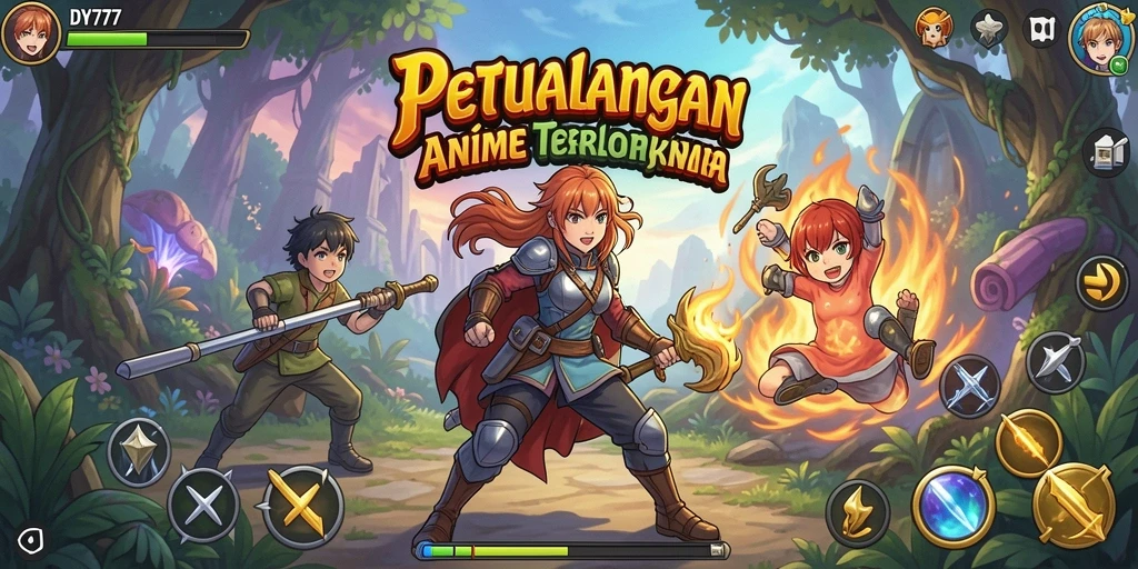 Tampilan gameplay menarik dari DY777 dalam dunia Anime.