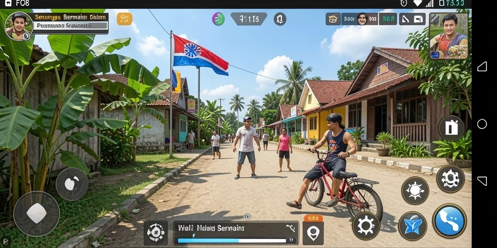 Tangkapan layar utama FO8 menampilkan gameplay yang ceria dan interaktif.