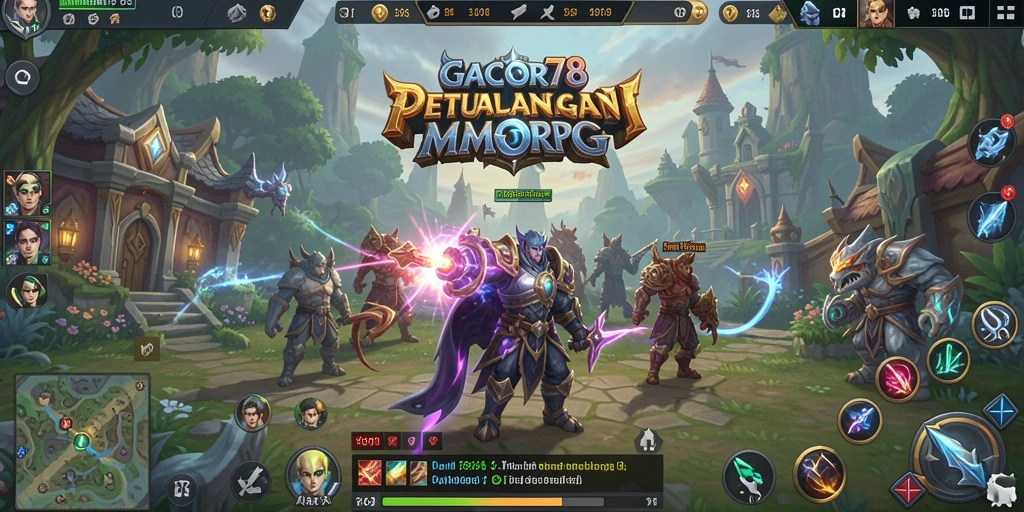 Tampilan gameplay menakjubkan di dunia GACOR78 MMORPG.