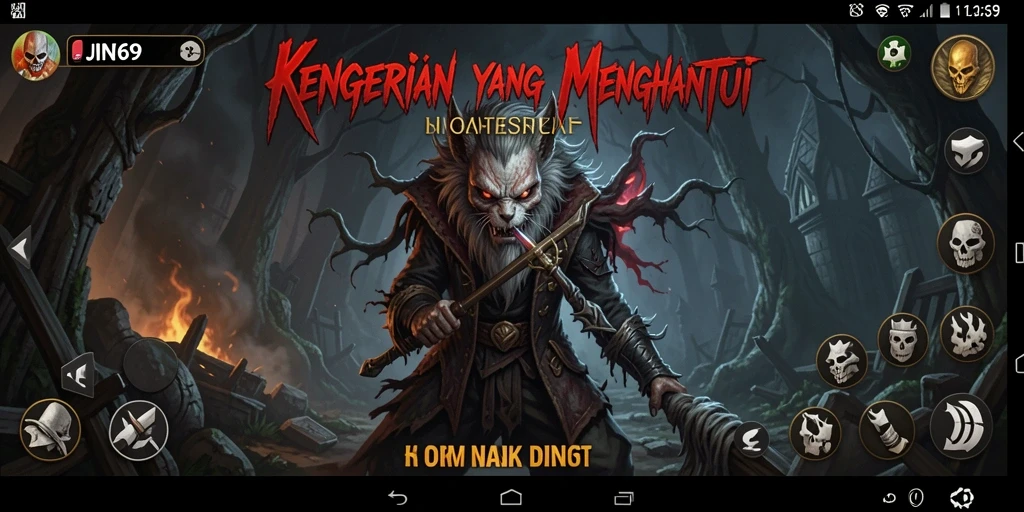 Gambaran gameplay menegangkan di JIN69 dengan suasana horror yang mendalam.