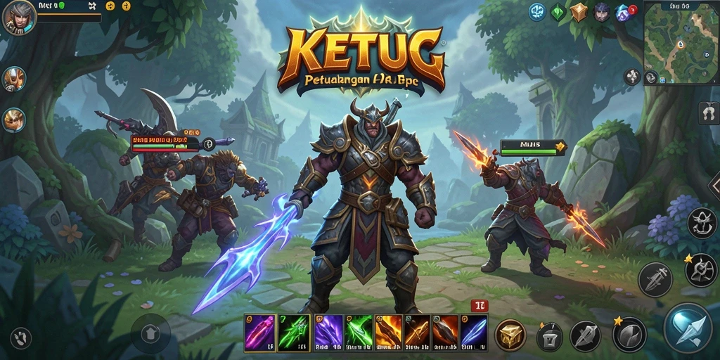 Tangkapan layar KETUA menampilkan pertarungan seru dalam dunia ARPG.
