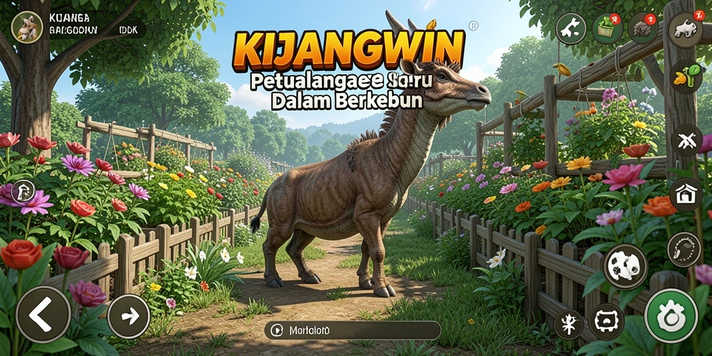 Tampilan gameplay KIJANGWIN yang menawan dalam berkebun.