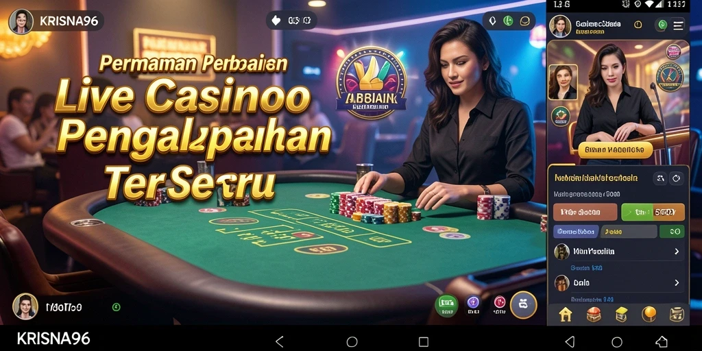 Screenshot KRISNA96 menampilkan keseruan permainan Live Casino.