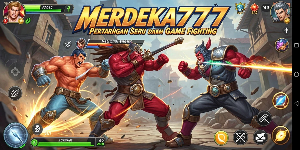 Tampilan seru gameplay pertarungan dalam MERDEKA777.
