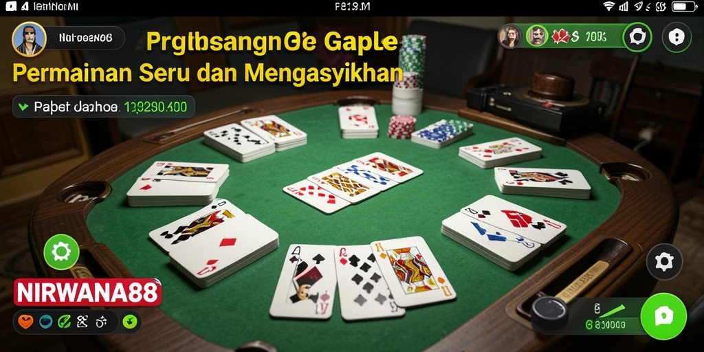 Tampilan gameplay NIRWANA88 yang seru dalam permainan Gaple.