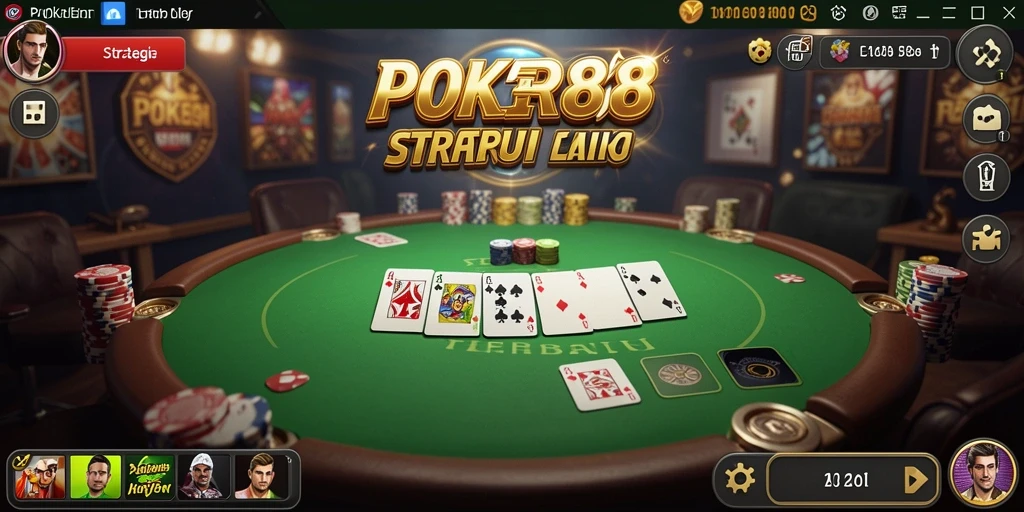 Screenshot POKER88 menampilkan momen seru dalam permainan kartu.