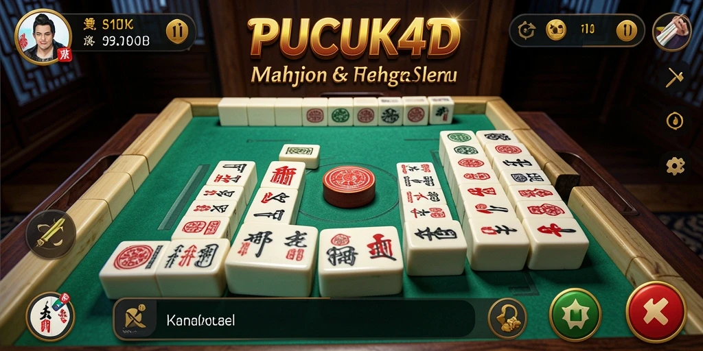 Screenshot gameplay PUCUK4D dengan ubin-ubin Mahjong yang menawan.