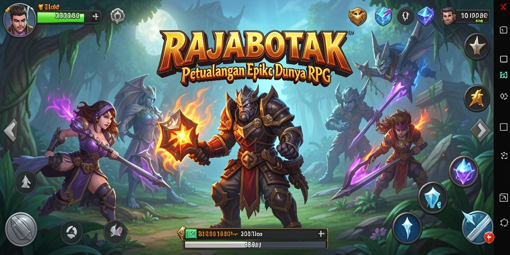 Tampilan layar permainan <strong>RAJABOTAK</strong> dengan pertarungan yang mendebarkan.