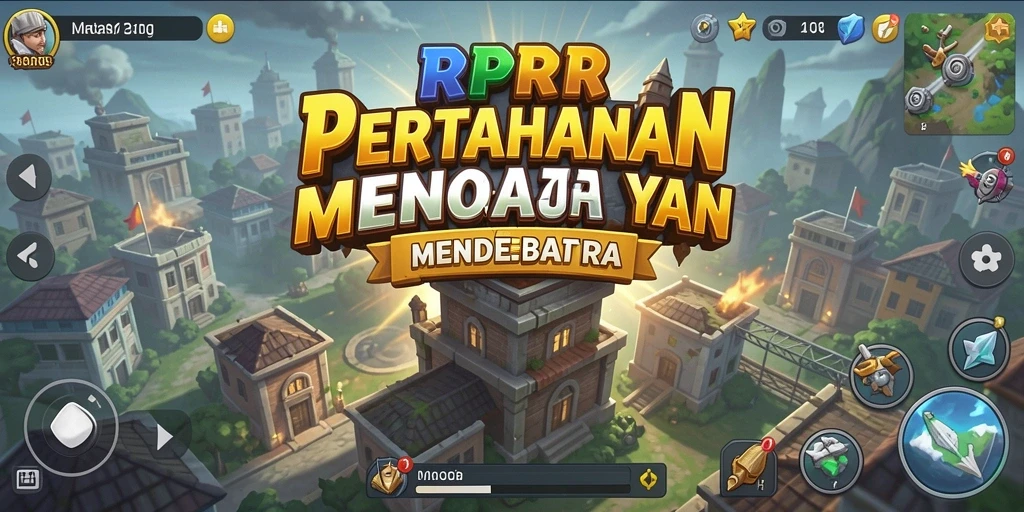 Screenshot gameplay RPRR yang menunjukkan aksi menara pertahanan.