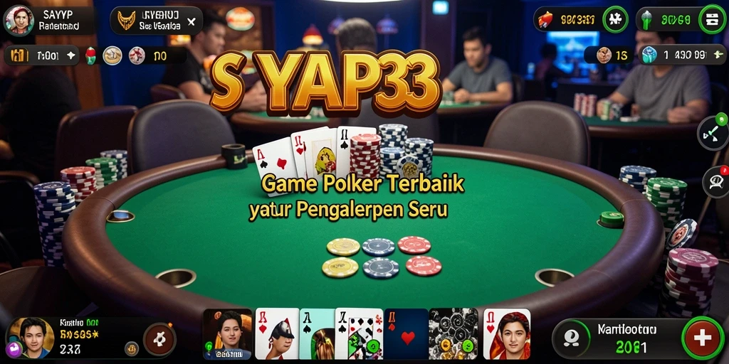 Tampilan gameplay Poker yang seru dan menarik