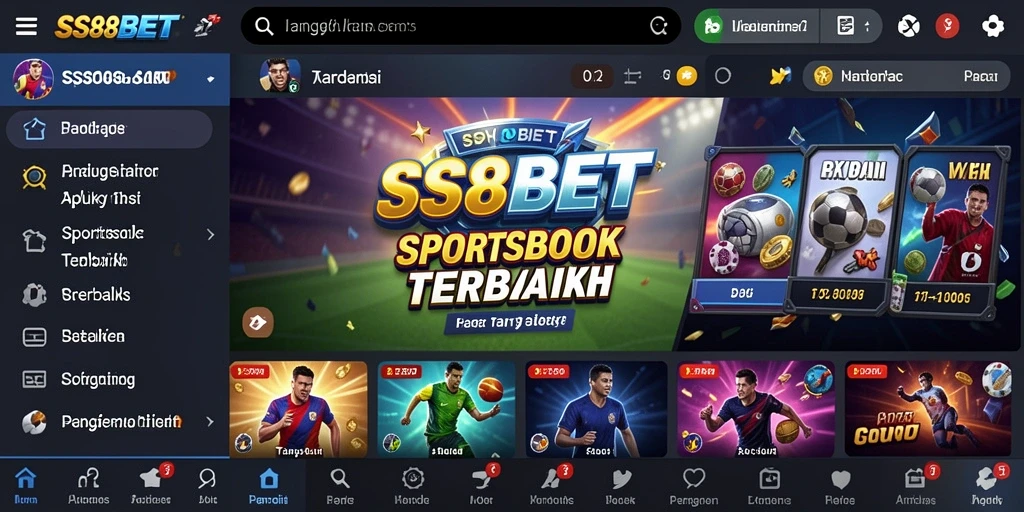 Tampilan antarmuka SS88BET yang menarik dan fungsional dalam taruhan olahraga.