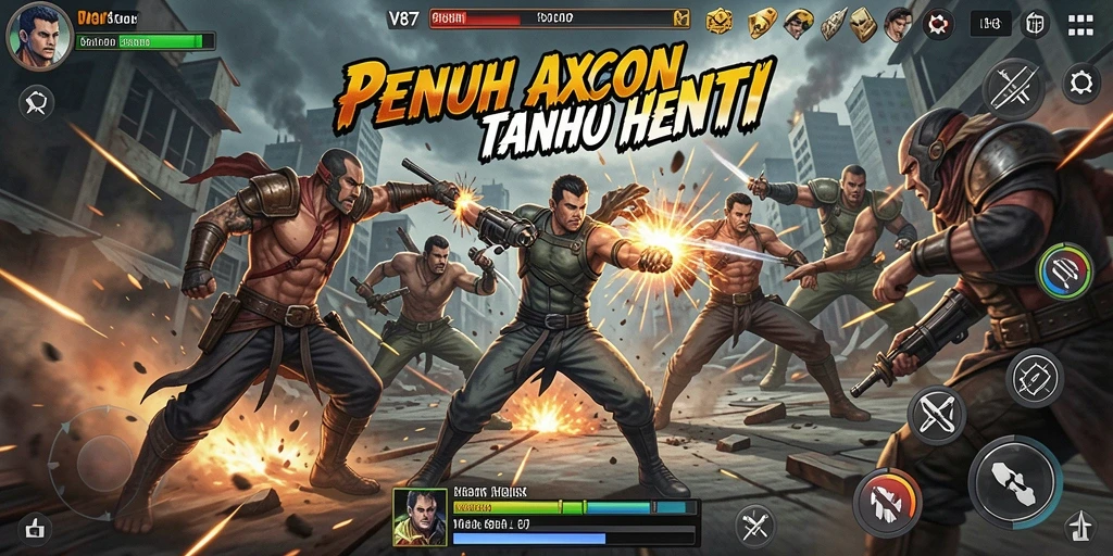 Tangkapan layar dari gameplay V87 yang penuh aksi dan seru.