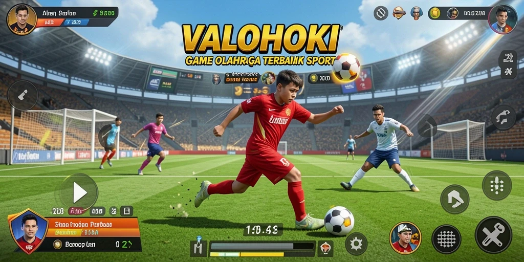 Tampilan menarik dari gameplay VALOHOKI dengan aksi olahraga yang seru.