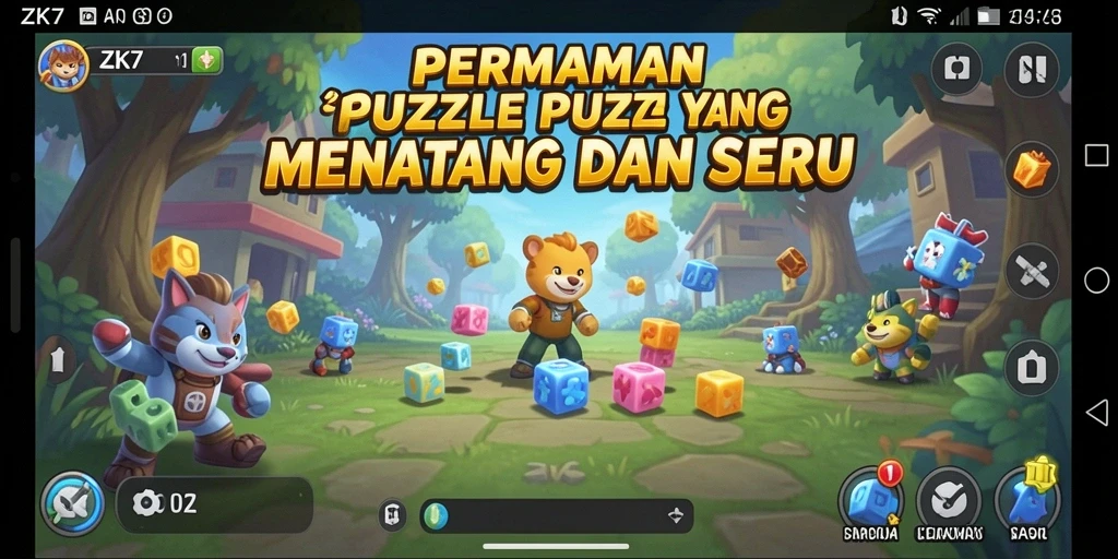 Screenshot ZK7 dengan gameplay Puzzle yang menarik.